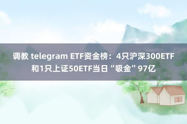 调教 telegram ETF资金榜：4只沪深300ETF和1只上证50ETF当日“吸金”97亿