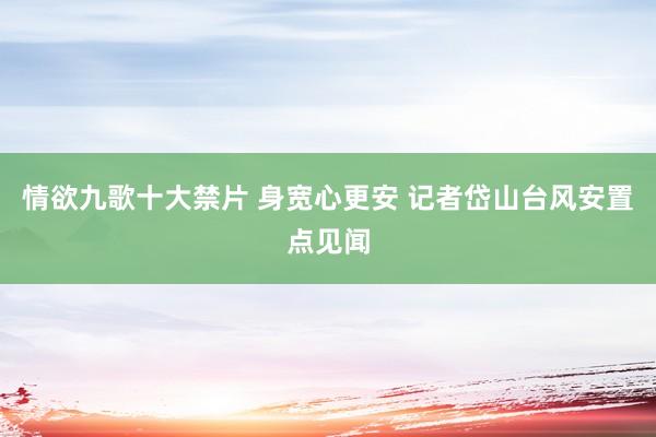 情欲九歌十大禁片 身宽心更安 记者岱山台风安置点见闻