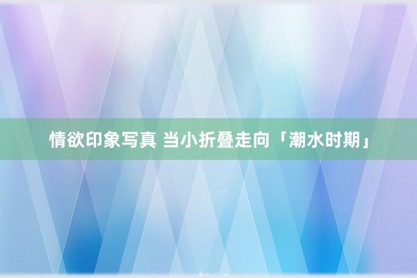 情欲印象写真 当小折叠走向「潮水时期」